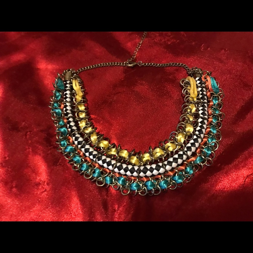 Target NWOT Multicolored Statement Necklace/Collar with Metal Hardware